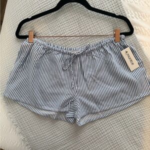 Montce Blue and White Striped High Waist Shorts
